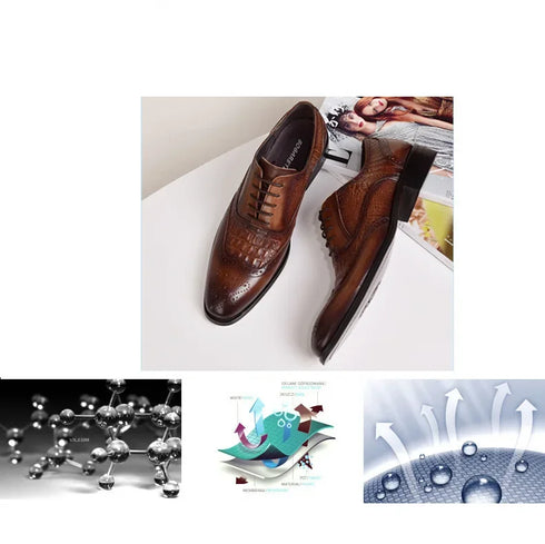 Elegant Men's Oxford Leather Shoes for Office Wear - Comfortable, Wear-Resistant, and Stylish Casual Footwear for Formal Occasions